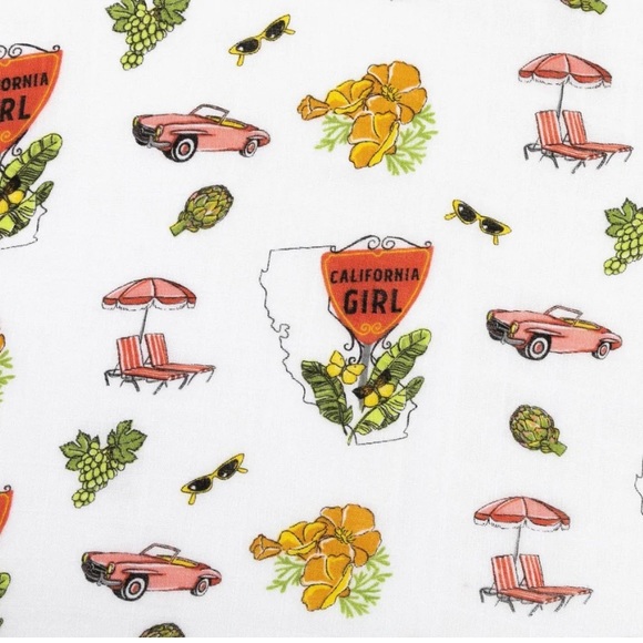 NWT Little Hometown California Baby Muslin Swaddle Blanket & Burp Cloth/Bib - Picture 3 of 5